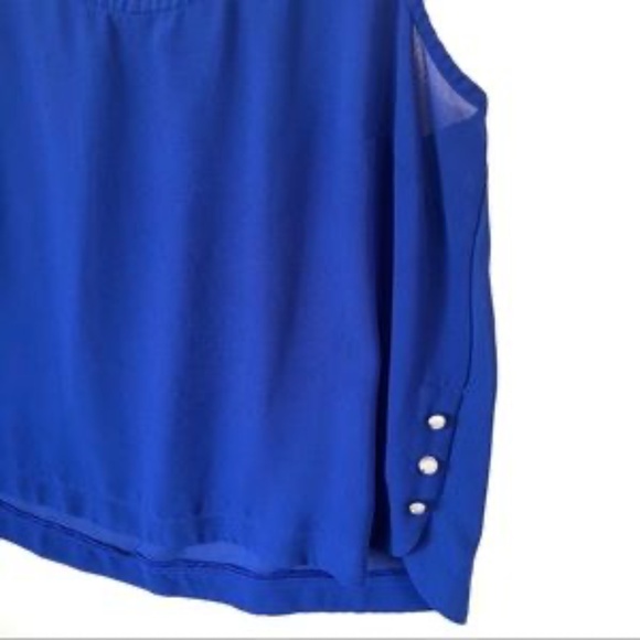 CHLOE K · ROYAL BLUE SHEER SLEEVELESS TOP - SMALL - Picture 5 of 6